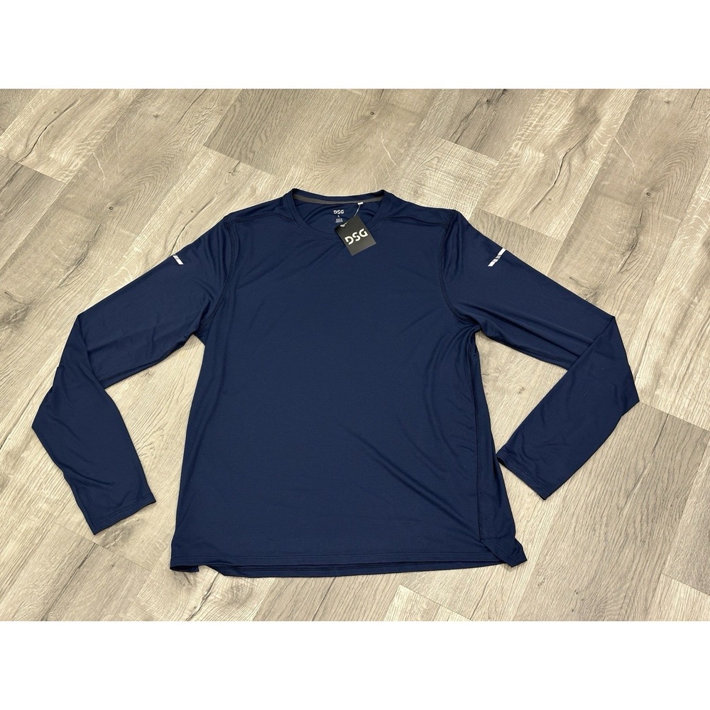 NEW DSG Stride Long Sleeve Run University Navy Size L Stretch Athletic